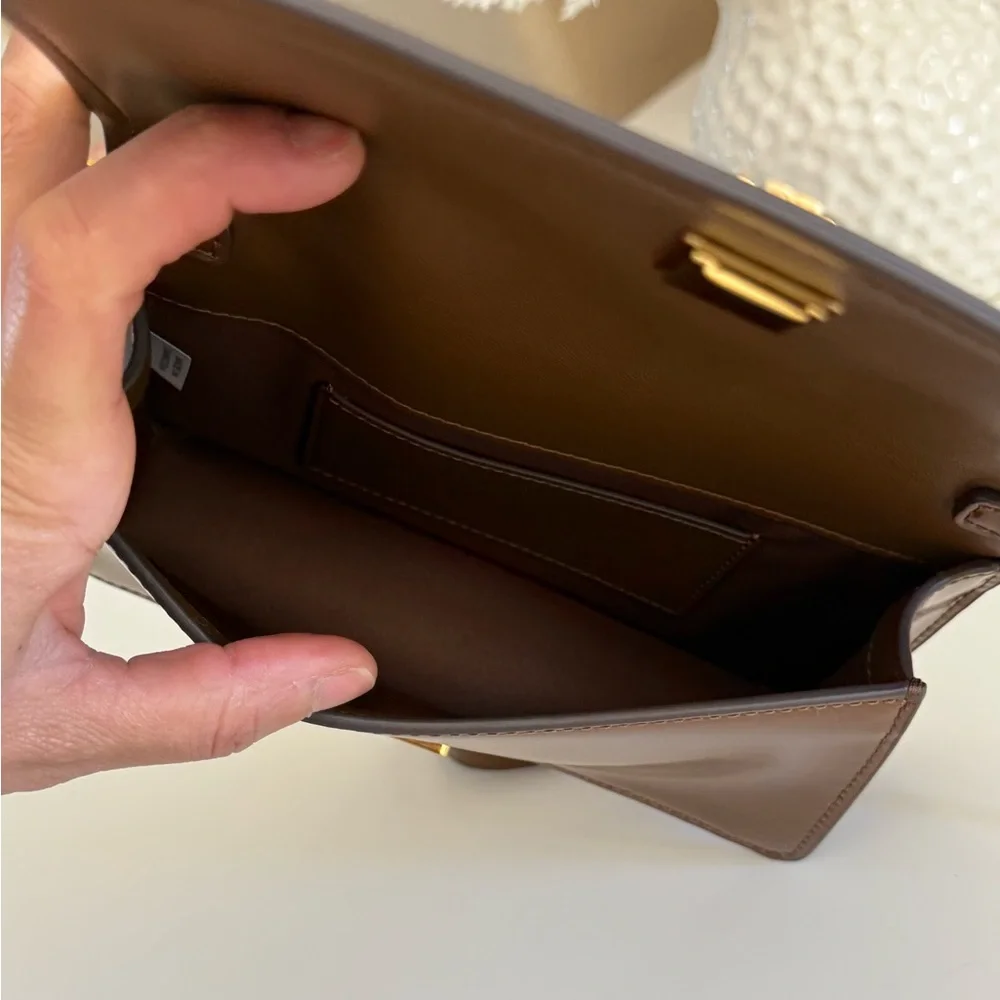 Tory Burch Emerson Mini Crossbody bag 157730 Patent Leather Rich Walnut